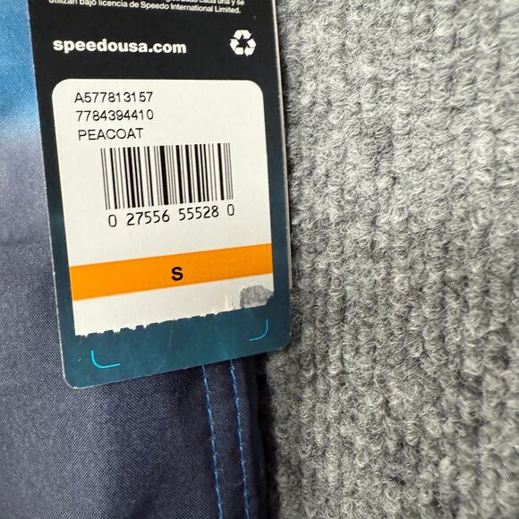 New Speedo Mens Small Tie Dye Board Shorts Blue Peacoat 4 Way Comfort Stretch - Picture 5 of 8